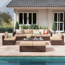 Kordell 9 Piece Rattan Sectional Wayfair